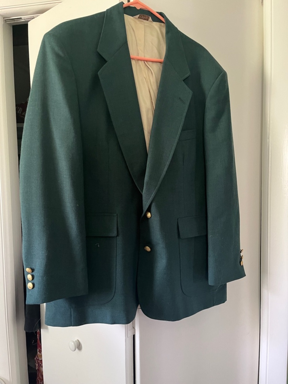 Men's Dark Green Single-Breasted Blazer